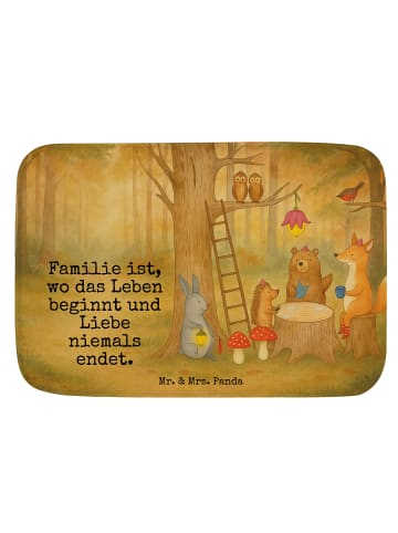 Mr. & Mrs. Panda Badeteppich Waldtiere Picknick Design mit Spruch in Weiß