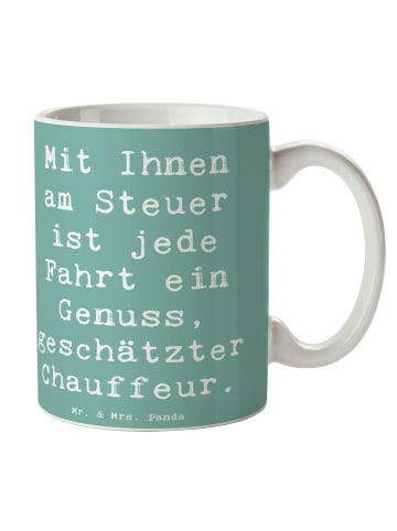 Mr. & Mrs. Panda Kaffeetasse Spruch Chauffeur Genussfahrt mit Sp... in Meeresbrise
