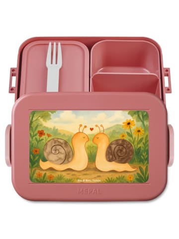 Mr. & Mrs. Panda MEPAL Bentobox Schnecken Liebe Design ohne Spruch in Rot Pastell