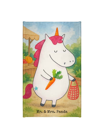 Mr. & Mrs. Panda Kleines Handtuch Einhorn Vegan Design ohne Spruch in Weiß