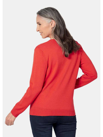 GOLDNER Kurzgröße:  Uni Merino-Cardigan Langarm in rot
