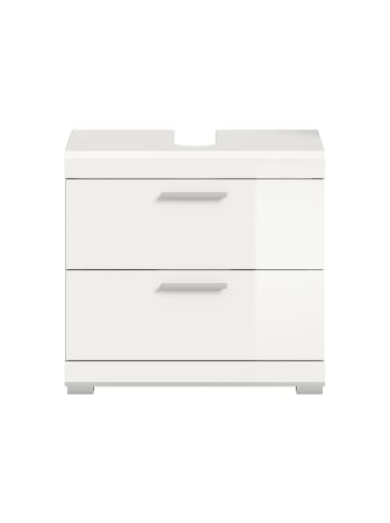 xonox.home Waschbeckenunterschrank in weiß/weiß hochglanz - (B) 60 x (H) 56 x (T) 37