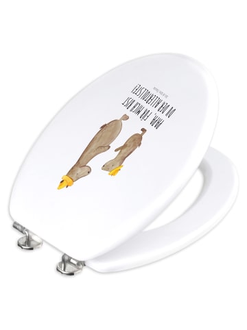 Mr. & Mrs. Panda WC Brille Bären mit Hut mit Spruch in Weiß