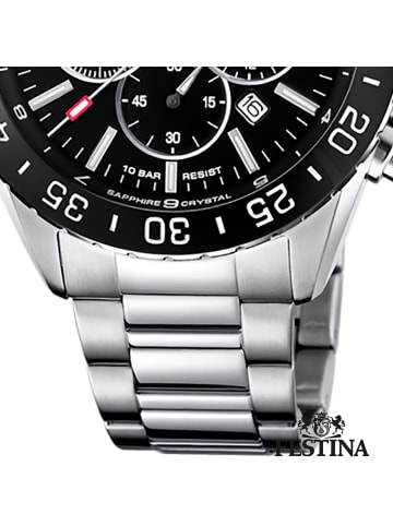 Festina Analog-Armbanduhr Festina Keramik silber groß (ca. 44mm)