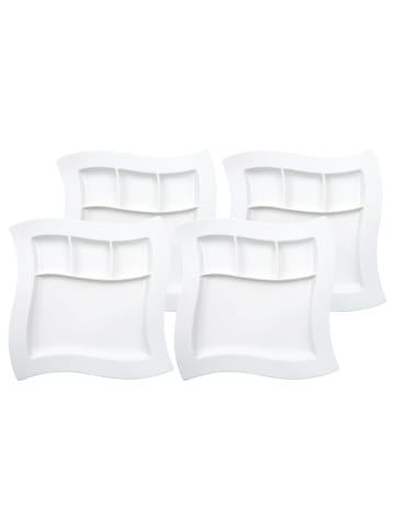 Villeroy & Boch 4er Set Grillteller NewWave in Weiß 27 x 27 cm in weiß