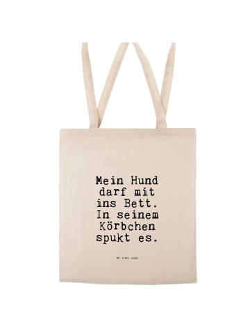 Mr. & Mrs. Panda Laptoptasche Mein Hund darf mit... mit Spruch in Creme