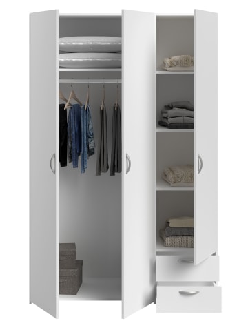 58 aufm Kessel KLEIDERSCHRANK 3-trg. Parisot Daily 2 Holzdekor Weiß
