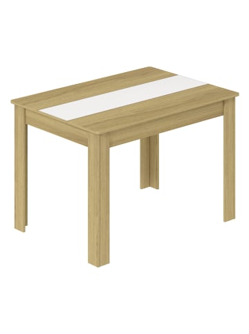 VCM Esstisch Küchentisch B. 115 x T. 80 cm Disalo in Honig-Eiche / Weiß
