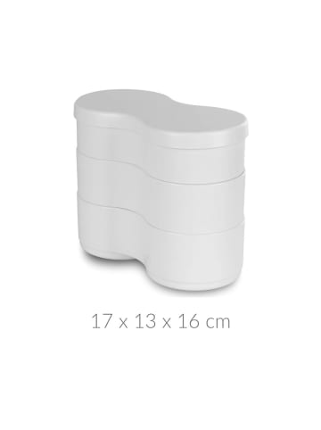Practic Stapelbare Behälter für Lebensmittel in Weiß, (B) 13 x (H) 16 x (L) 17 cm