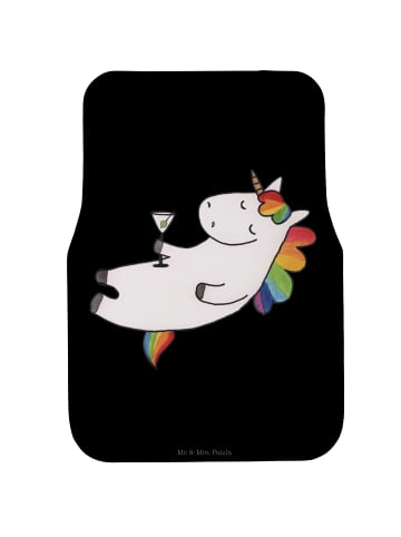 Mr. & Mrs. Panda Fahrzeugteppich Einhorn Blümchentail ohne Spruch in Schwarz