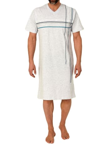 NORMANN Kurzarm Nachthemd Frontprint in grau