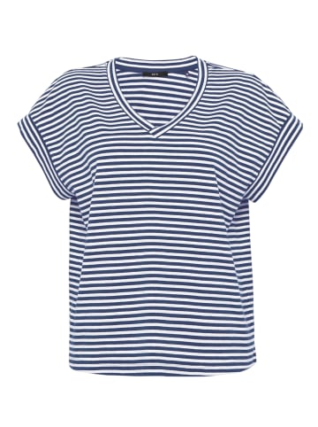 Zero  Streifenshirt mit V-Ausschnitt in Blue/White
