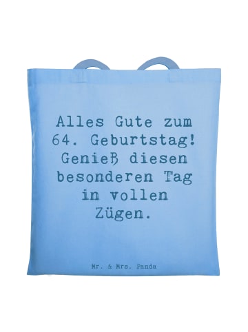 Mr. & Mrs. Panda Uni Tasche Spruch 64. Geburtstag mit Spruch in Sky Blue