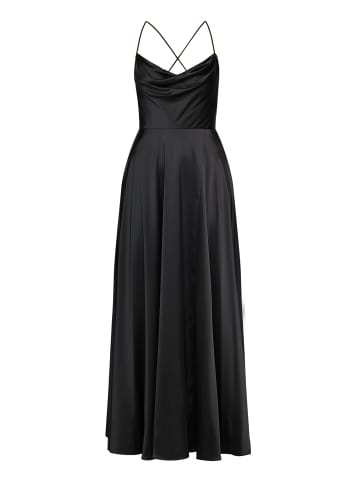 Vera Mont Abendkleid mit Wasserfallausschnitt in Schwarz