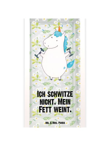 Mr. & Mrs. Panda Deko Laterne Einhorn Fitness mit Spruch in Transparent