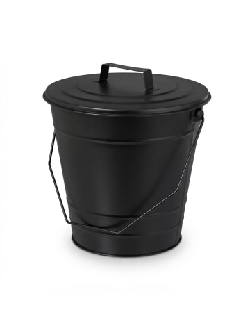 relaxdays Ascheeimer in Schwarz - 7 l