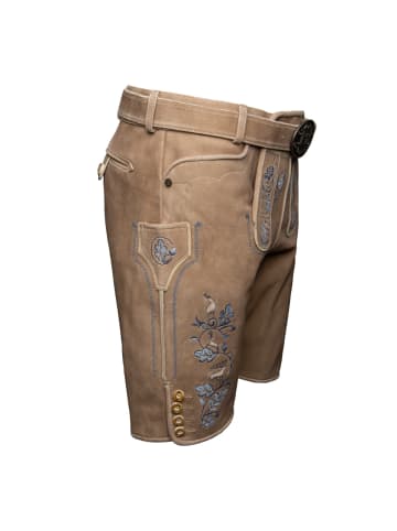KRÜGER Lederhose Demian mit Gürtel in braun
