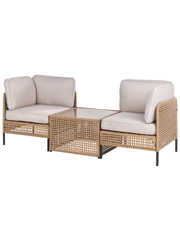 Beliani 3-tlg Lounge Set OMEGANA in Beige/Schwarz