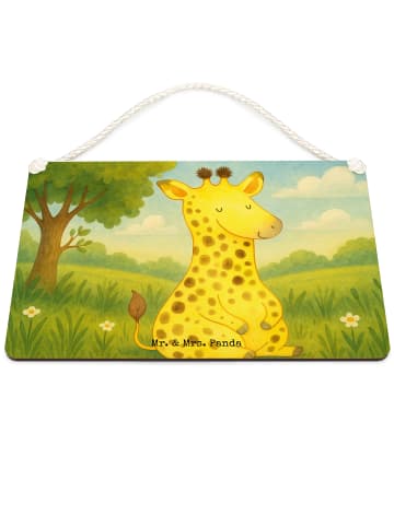 Mr. & Mrs. Panda Schild Giraffe Zufrieden Design ohne Spruch in Weiß