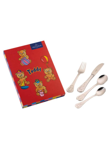 Villeroy & Boch 4er Set Kinderbesteck Teddy in silber