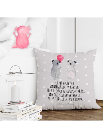 Mr. & Mrs. Panda kuschelkissen 40x40 Koala Luftballon mit Spruch in Grau Pastell