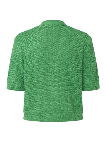 More & More kurze, shiny Struktur-Strickjacke in green