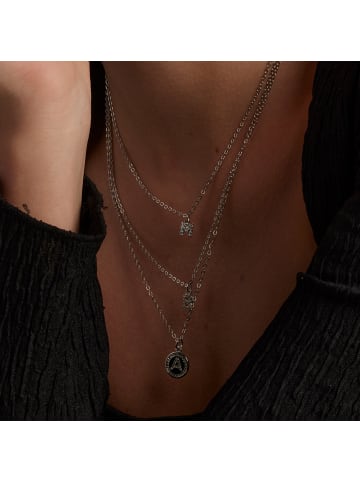 Luxenter necklace in brilliant zirconia, rhodium-plated finish - Alphabet