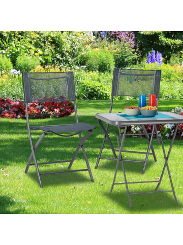 relaxdays 2x Klappstuhl in Anthrazit - (B)55 x (H)87 x (T)48 cm