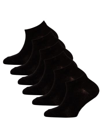 ewers 6er-Set Sneaker Socken Uni in schwarz