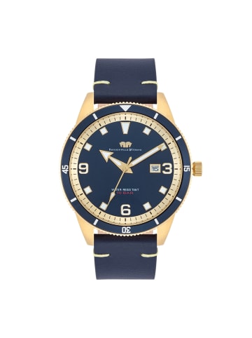 Rhodenwald & Söhne Uhr Vintage II aus Echtleder in blau