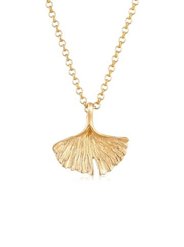 Elli Halskette 925 Sterling Silber Ginkgo in Gold