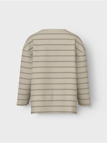 name it Gestreiftes Langarmshirt Rundhals Pullover Tiefe Schultern in Sand