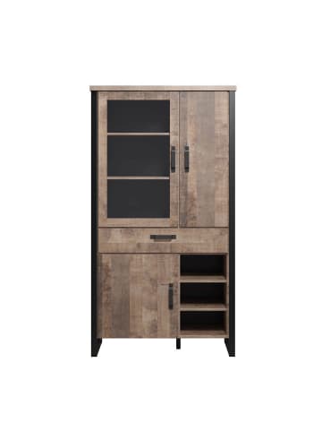 ebuy24 Vitrinenschrank Emile Eiche Dekor 106 x 45 cm