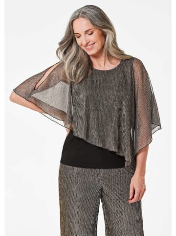 GOLDNER Kurzgröße: Jerseyshirt mit Glanzakzenten in schwarz / metallic / gemustert