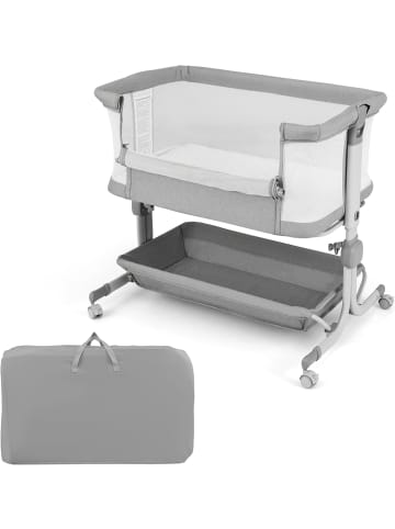 COSTWAY 3 in 1 Beistellbett in Grau