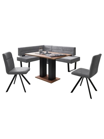 58 aufm Kessel ECKBANKGRUPPE Modern Doralyn 2 für 7 Personen Microfaser Schwarz/Grau