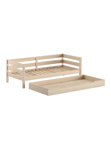 58 aufm Kessel KOJENBETT Kelda 90x200 mit Umrandung Kiefer Massivholz Milky Pine