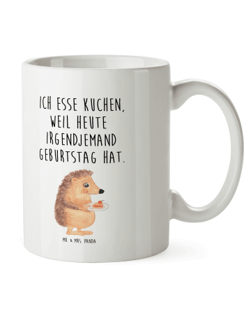 Mr. & Mrs. Panda Kindertasse Igel Kuchenstück mit Spruch in Weiß