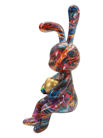 Mauro Ferretti Mehrfarbige, hasenförmige Kunstharzskulptur, 8 x 10 x 23 cm