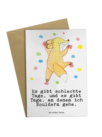Mr. & Mrs. Panda Grußkarte Fuchs Bouldern mit Spruch in Weiß