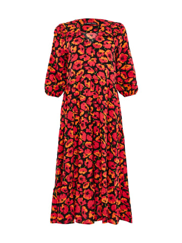 Threadbare Maxikleid THB Lizzle Printed Smock in rot schwarz