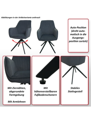 MCW 6er-Set Esszimmerstuhl L79 drehbar mit  Autoposition, Blau