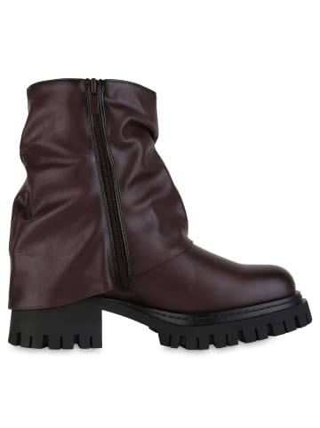 VAN HILL Biker Boots Amber in Burgund