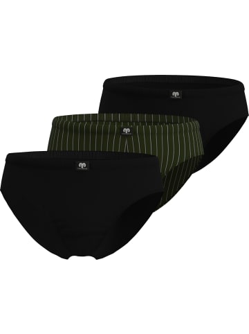 CECEBA Baumwolle, Single-Jersey Bio Slip 3er-Pack in grün/schwarz