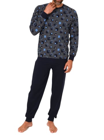 NORMANN Schlafanzug langarm Bündchen - 88793 in navy