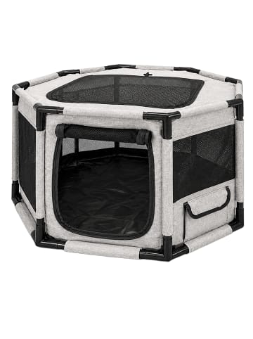 relaxdays Welpenauslauf in Grau/ Schwarz - (B)72 x (H)45 x (T)72 cm