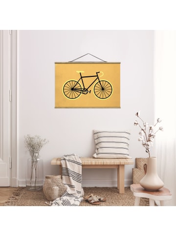 WALLART Stoffbild mit Posterleisten - Fahrrad in Gelb in Orange