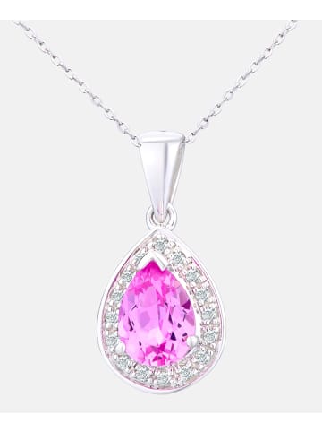 Diamant L'éternel Halskette mit Anhänger aus 375 Weißgold mit Diamant mit Saphir