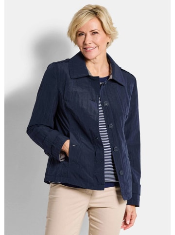 GOLDNER Kurzgröße: Übergangsjacke mit Crash-Optik in marine