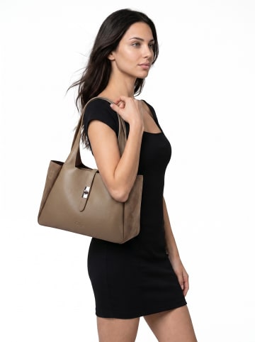 Cluty Shopper echt Leder in taupe